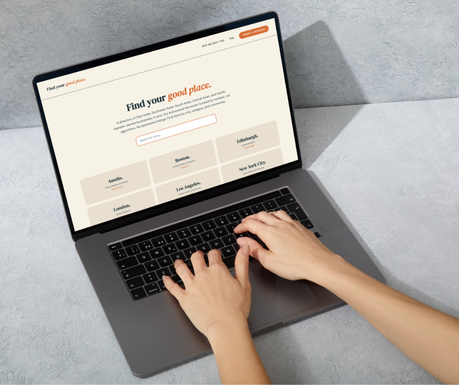 Find Your Good Place website on a laptop